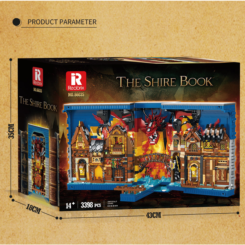 Reobrix 66035 The Shine Book, Büchermodell mit Ieds, Büchermodell Klemmbausteine Set, 3398 Teile