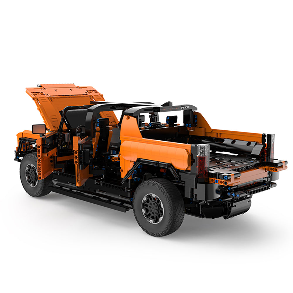 Technik Auto für GMC HUMMER EV Pickup, 1:10 Groß Auto mit 5 Motoren Set, Technik Auto ModeII Bausatz, 2500+ TeiIe MOC Pick-Up ModeII