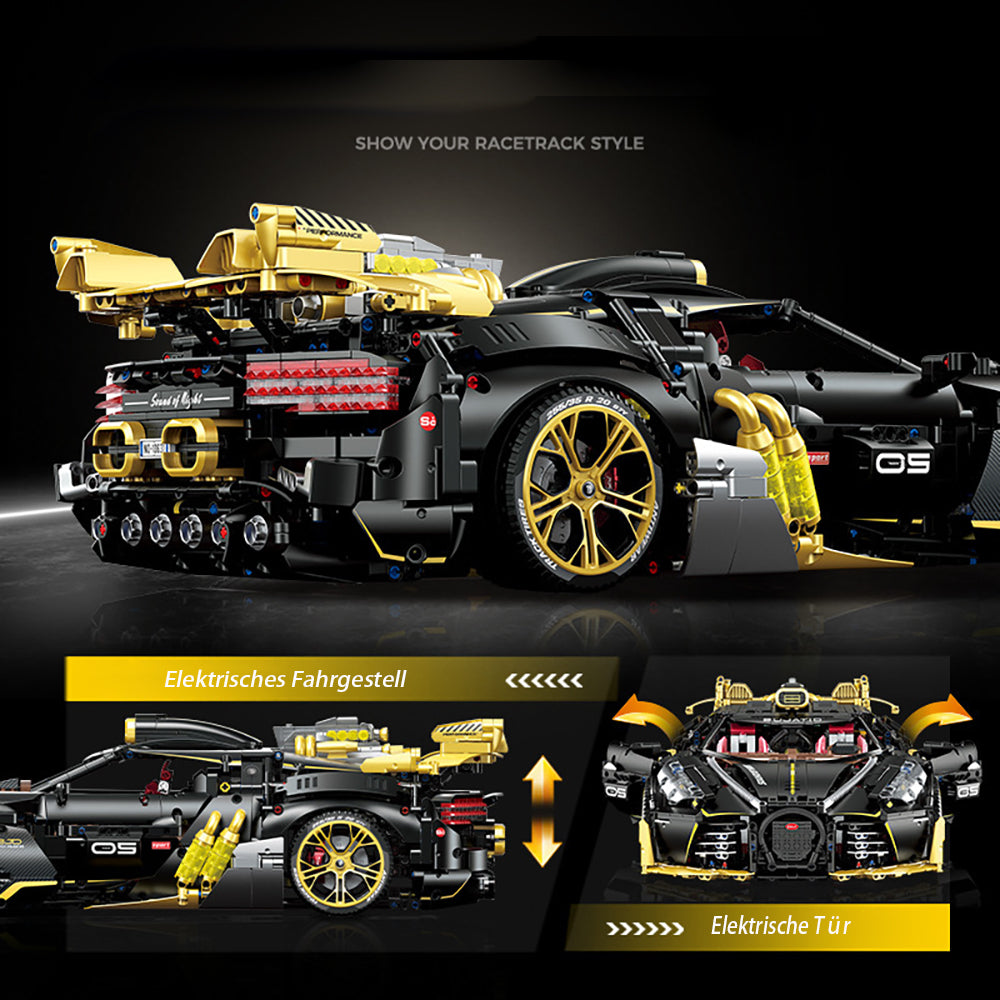Technik Auto für Bugatti La Voiture Noire 1:8 Supercar, Technik Auto 1:8 groß Modellbau, MOC Modell Bausatz Kompatibel mit Bugatti Technik Auto