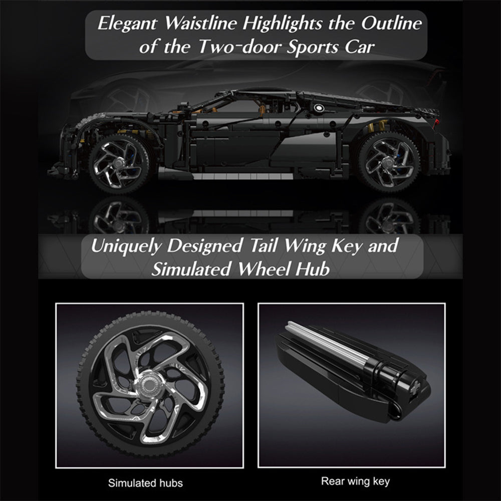 Technik Auto für Bugatti La Voiture Noire Supercar, 4680+ Teile Technik Auto Ferngesteuert, Technic Supersportwagen Modell Bausatz Kompatibel mit Lego Technik Auto