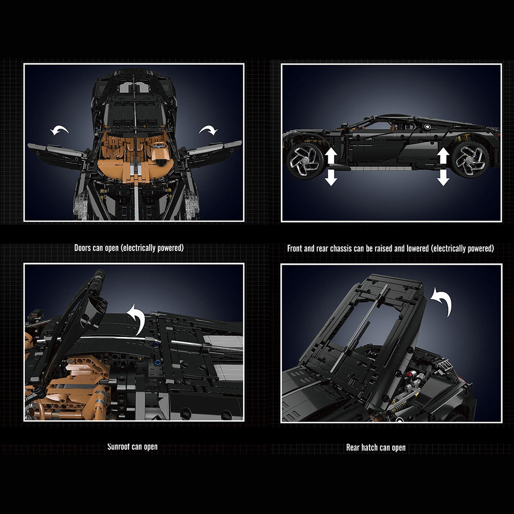 Technik Auto für Bugatti La Voiture Noire Supercar, 4680+ Teile Technik Auto Ferngesteuert, Technic Supersportwagen Modell Bausatz Kompatibel mit Lego Technik Auto