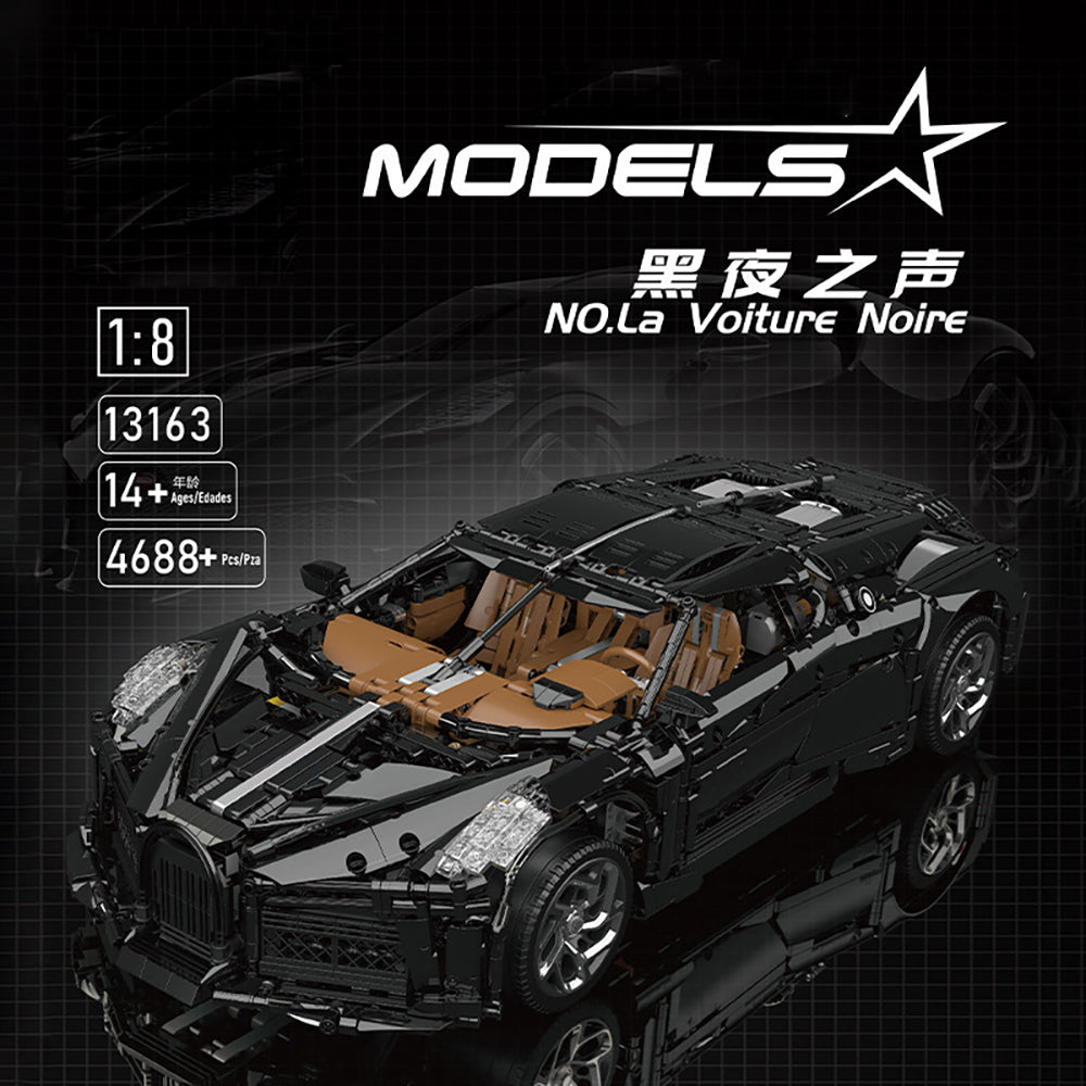 Technik Auto für Bugatti La Voiture Noire Supercar, 4680+ Teile Technik Auto Ferngesteuert, Technic Supersportwagen Modell Bausatz Kompatibel mit Lego Technik Auto