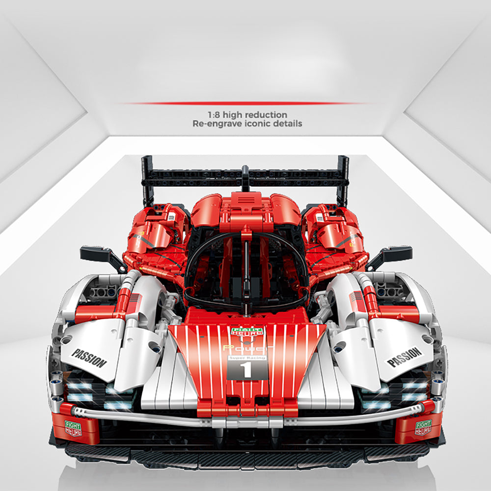Technik Auto für Porsche 963 Rennwagen, 3400+ Teile Technik Auto Ferngesteuert Auto Motorisierte Rennwagen Modellbau Custom Bausteine Kompatibel mit Lego Technik Auto