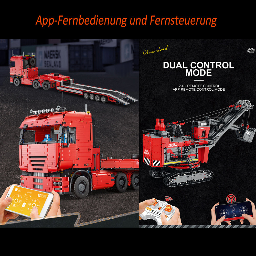 Technik LKW mit Anhänger, Bagger, 11100+ Teile Technic LKW mit Anhanger, Technik Truck mit Anhänger, Raupenbagger Modell Bausatz Kompatibel mit Lego Technik