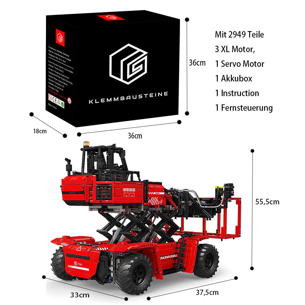 Technik Gabelstapler Container Gabelstapler, Technik 17030 Technik Truck Ferngesteuert groß Modell Bausatz Kompatibel mit Lego Technik