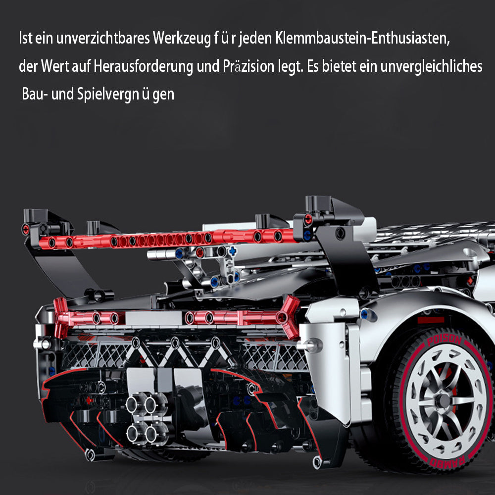 Technik Auto für Lambo Poison, 4000+ Teile Technik Lambo Auto MOC Bausatz, Mit 5 Motor, Technik Supersportwagen 1:8 Klemmbausteine Set für Kinder Erwachsene