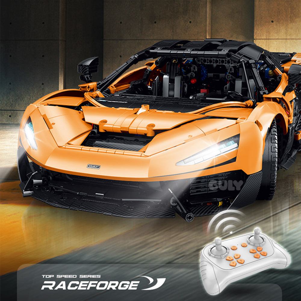 Technik Auto 1: 8 für Mclaren W1 Orange, Technik Auto mit 6 Motoren Technik Auto Bausatz MOC Auto KIemmbausteine für Mclaren Technik Auto, Originalverpackung