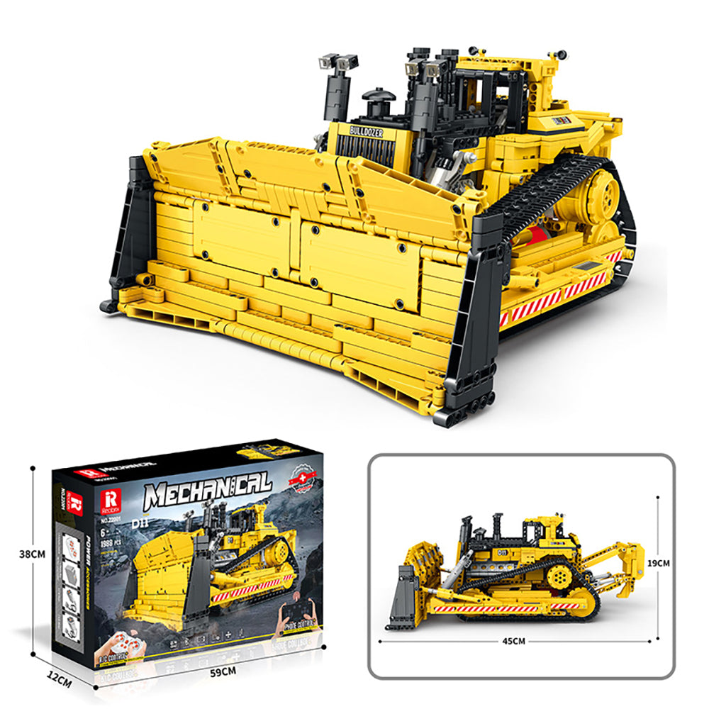 Technik Bulldozer CAT D11 Modell, 1988 Teile Technik Bulldozer Ferngesteuert Bulldozer Modellbau Custom Bausteine Kompatibel mit Lego Technik Bulldozer