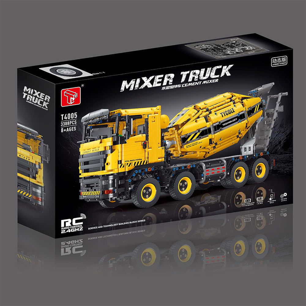 Technik Betonmischer LKW Technik Fahrmischer Technic LKW ferngesteuert Modell, 3380+ Teile Technik Betonmischer große mit Trommel Modellbausatz Kompatibel mit Lego Technik LKW