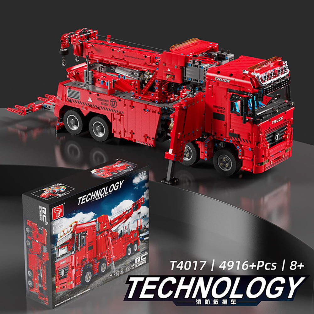 Technik Feuerwehr LKW, 4900+ Teile Technik Feuerwehrauto, Technic Ferngesteuert Auto mit 13 Motoren Bausatz Kompatibel mit Lego Technik