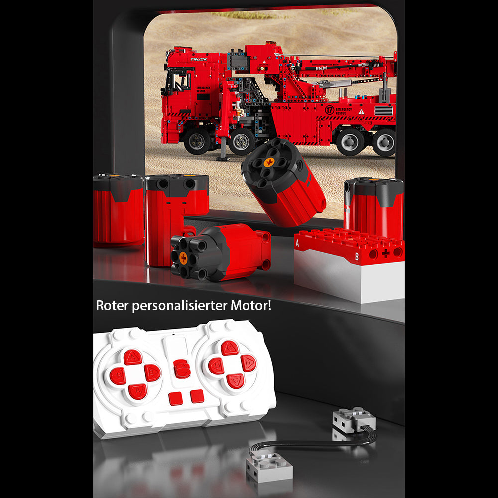 Technik LKW Modell, Technik Feuerwehrauto Technik ferngesteuert LKW Mit Kran Bausatz Kompatibel mit Lego Technik