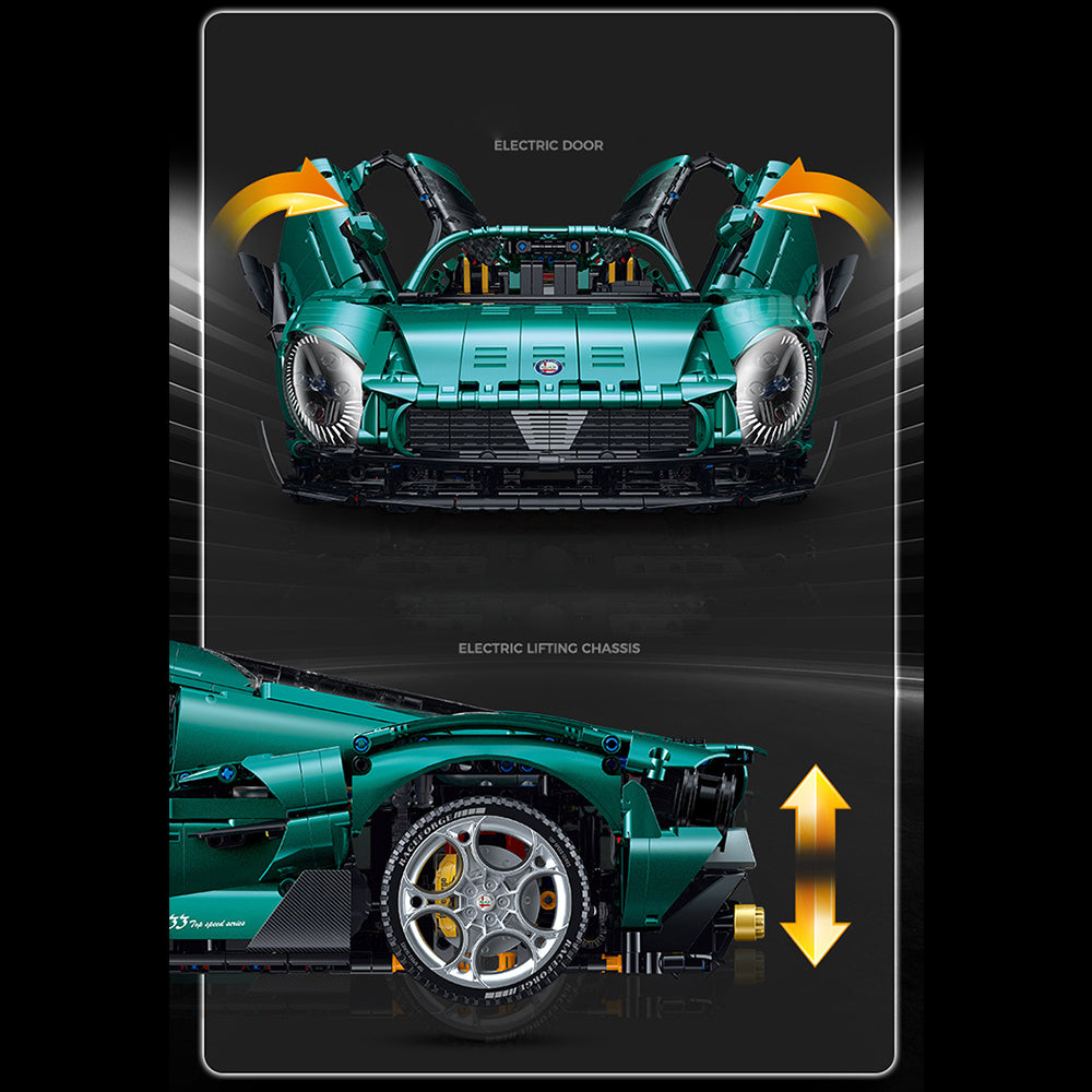 Technik Auto für Alfa Supercar, 4200+ Teile Technik Auto Bausatz MOC Bausatz, Technik Supersportwagen Technik Supercar Technik Auto Alfa für Kinder Erwachsene, 10621