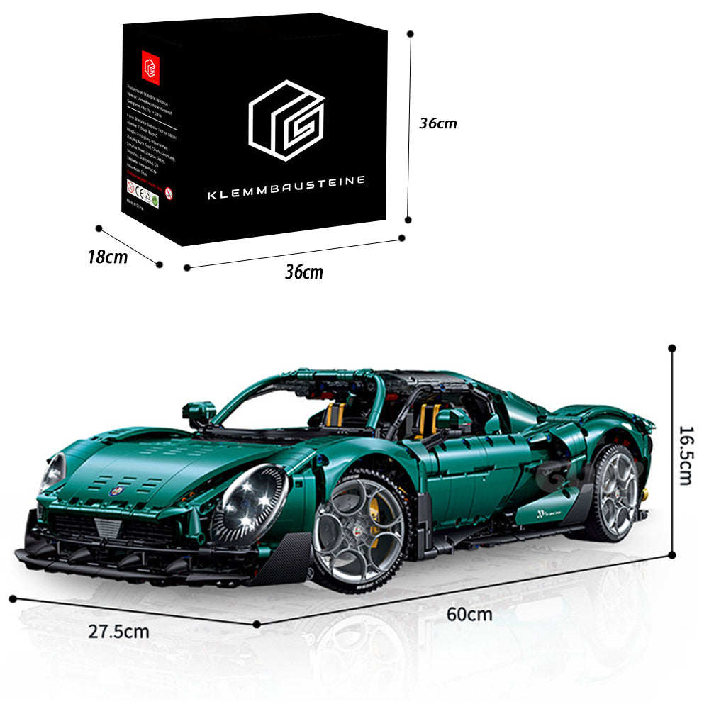 Technik Auto für Alfa Supercar, 4200+ Teile Technik Auto Bausatz MOC Bausatz, Technik Supersportwagen Technik Supercar Technik Auto Alfa für Kinder Erwachsene, 10621