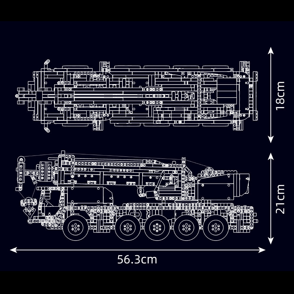 Technik Kran LKW Mit 8 M0T0R, Technik Kranwagen XXL Ferngesteuert, Technic Kran Kit Bausatz Kompatibel mit Lego Technik LKW