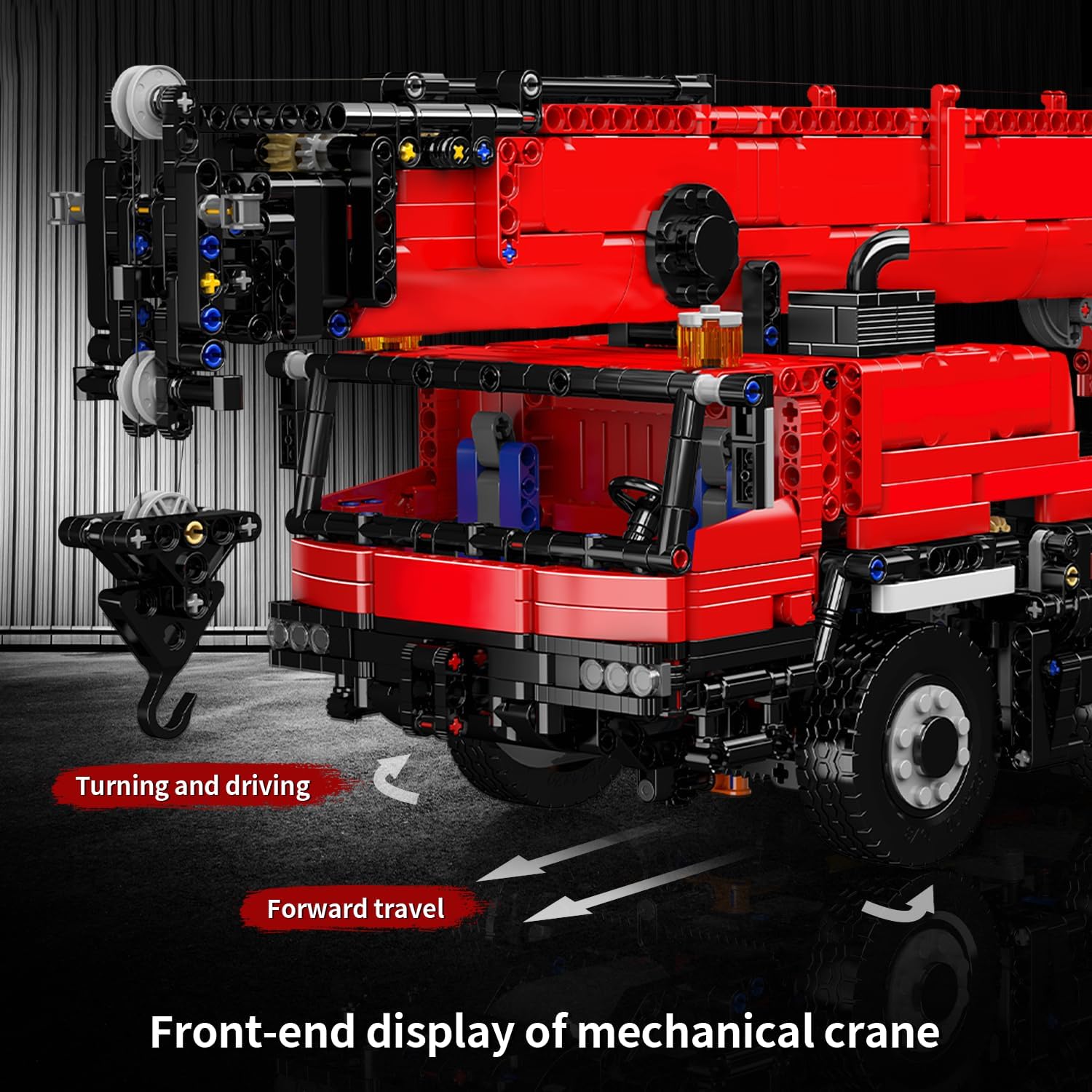 Mould King 17074 Technik Abschleppwagen Kran Klemmbausteine, 3218 Teile LKW Bausteine Modell, Fernbedienung Wrecker-Montagesatz Pneumatik Kranwagen für Erwachsene und Jugendliche (Rot)