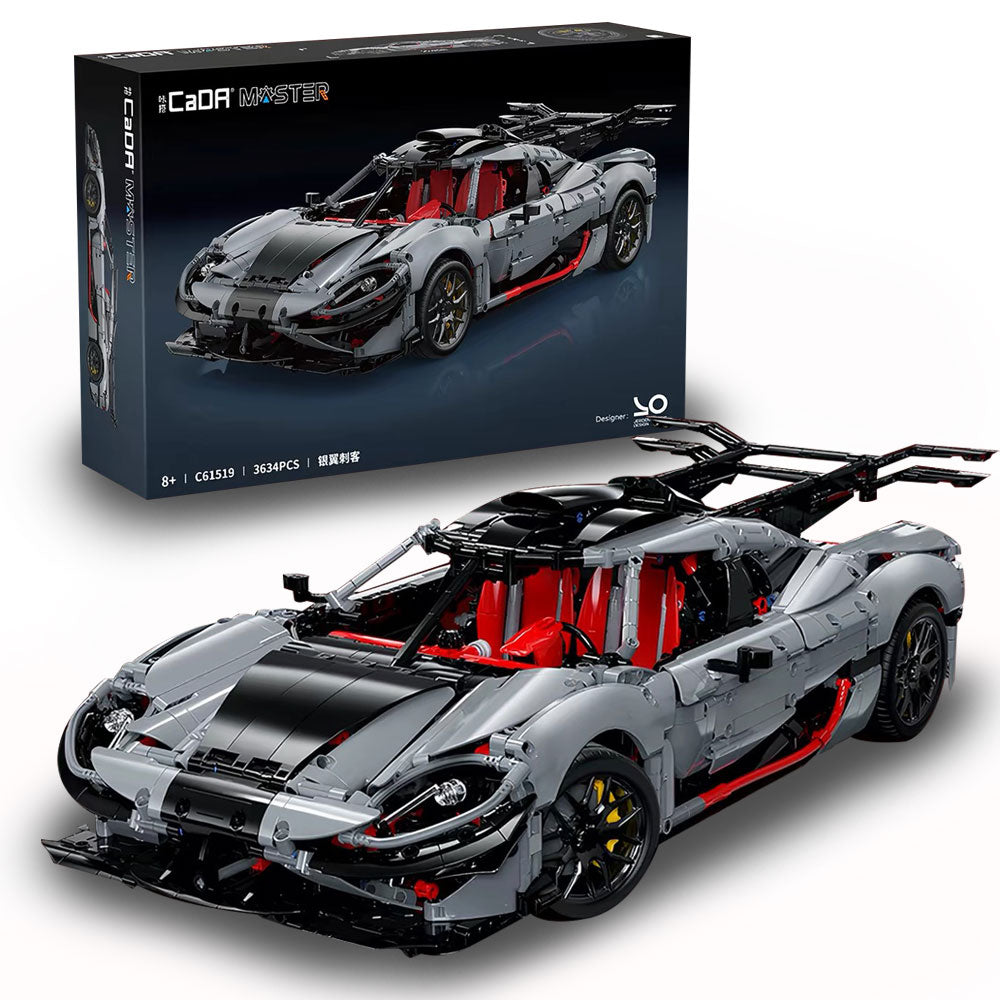 Technik Auto CADA Koenigsegg Attack Hypercar, Technik Rennwagen Modell Bausatz, 3634+ Teile MOC Auto Modell, für Koenigseggg (Originalverpackung)