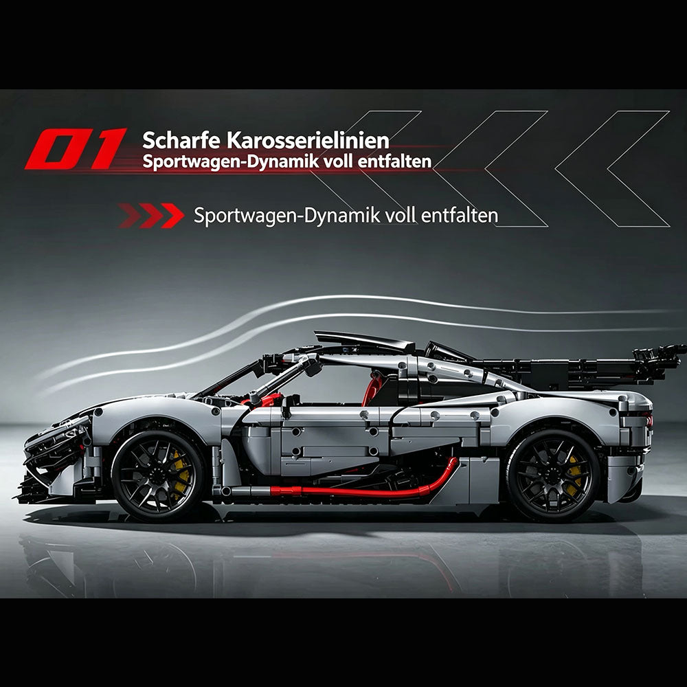 Technik Auto CADA Koenigsegg Attack Hypercar, Technik Rennwagen Modell Bausatz, 3634+ Teile MOC Auto Modell, für Koenigseggg (Originalverpackung)
