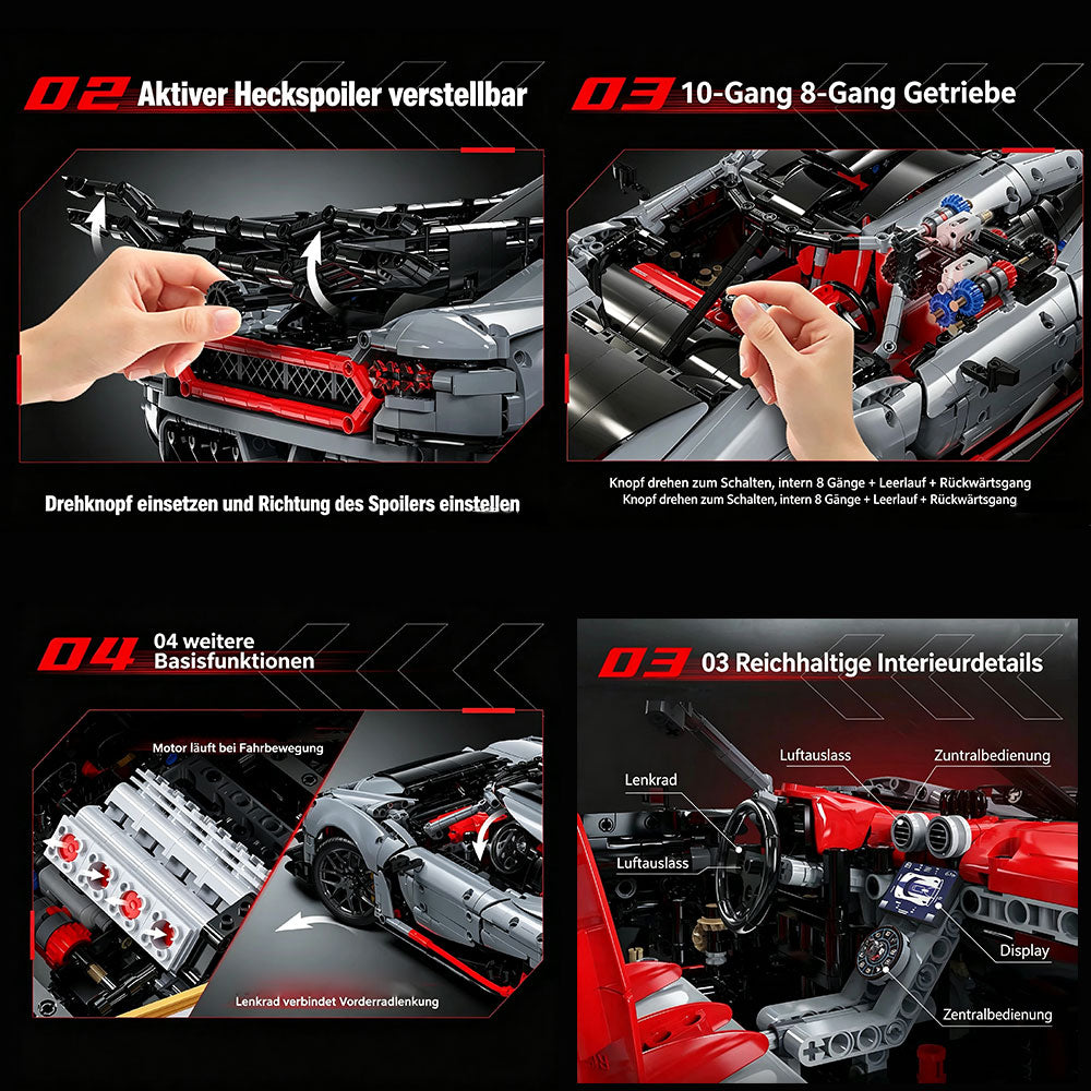 Technik Auto CADA Koenigsegg Attack Hypercar, Technik Rennwagen Modell Bausatz, 3634+ Teile MOC Auto Modell, für Koenigseggg (Originalverpackung)