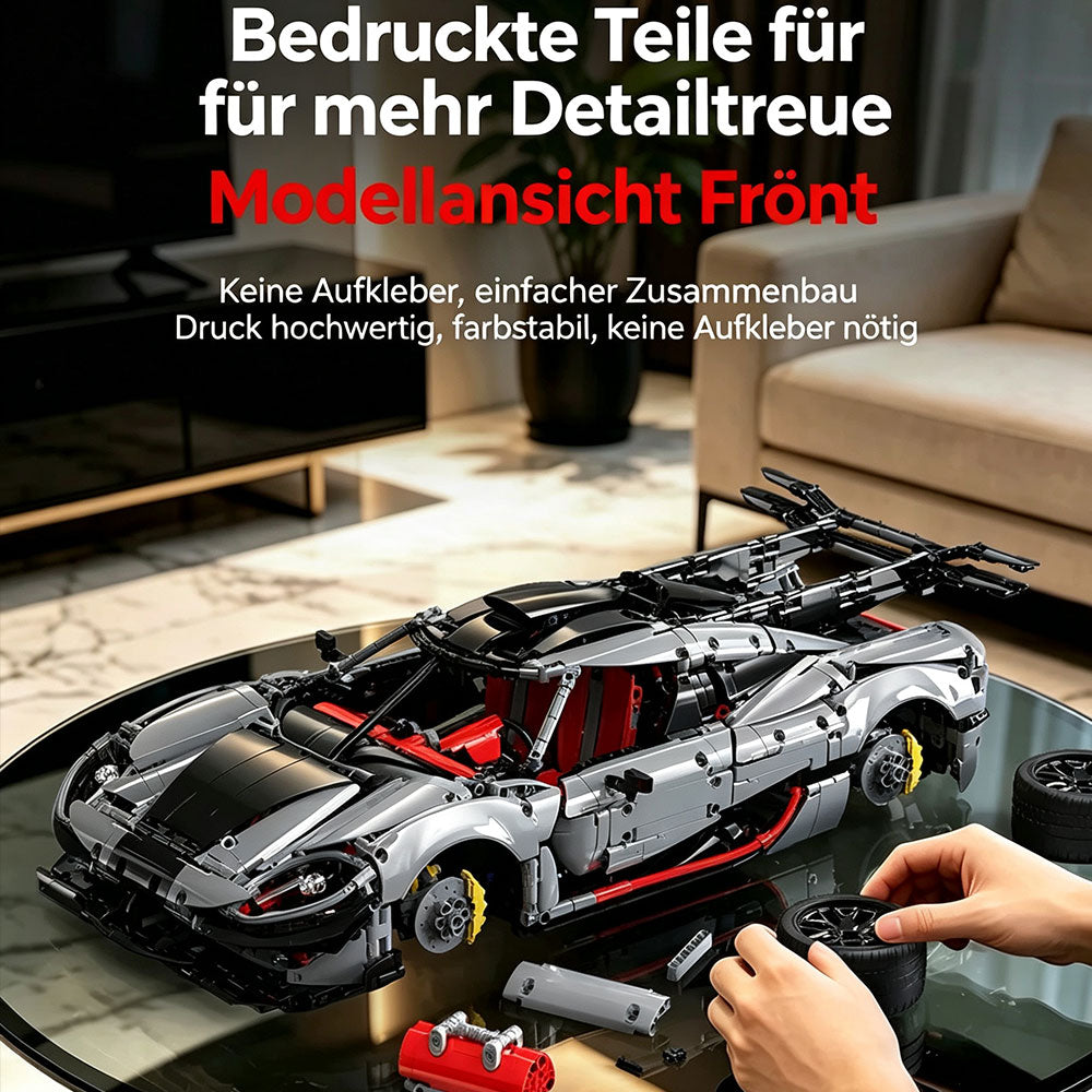 Technik Auto CADA Koenigsegg Attack Hypercar, Technik Rennwagen Modell Bausatz, 3634+ Teile MOC Auto Modell, für Koenigseggg (Originalverpackung)