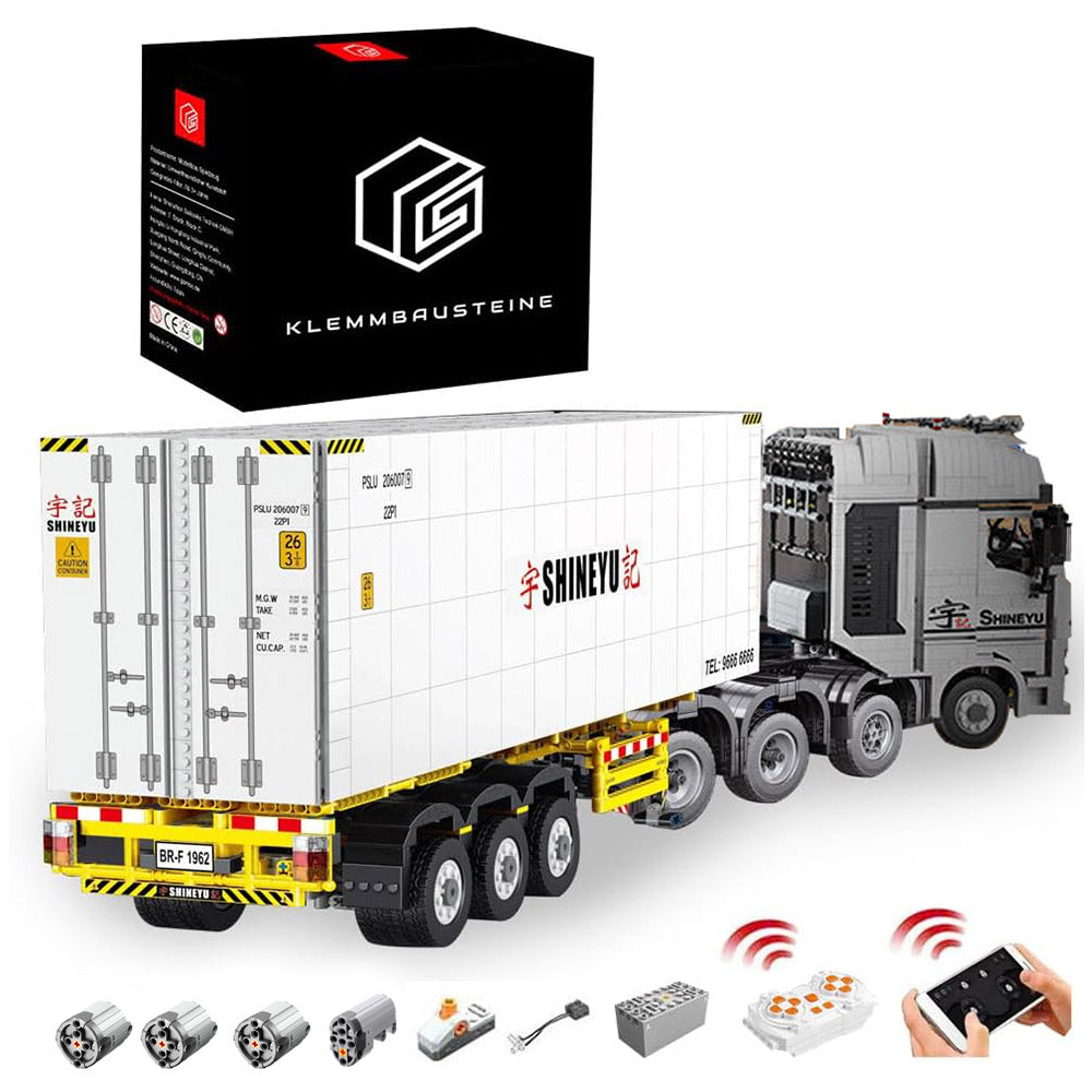 Technik LKW mit Container, 4280+ Teile Technik LKW mit Anhanger, Technik Truck mit Container Bauset Kompatibel mit Lego Technik LKW