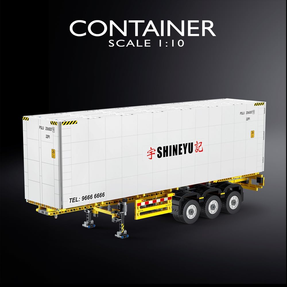 Technik LKW mit Container, 4280+ Teile Technik LKW mit Anhanger, Technik Truck mit Container Bauset Kompatibel mit Lego Technik LKW