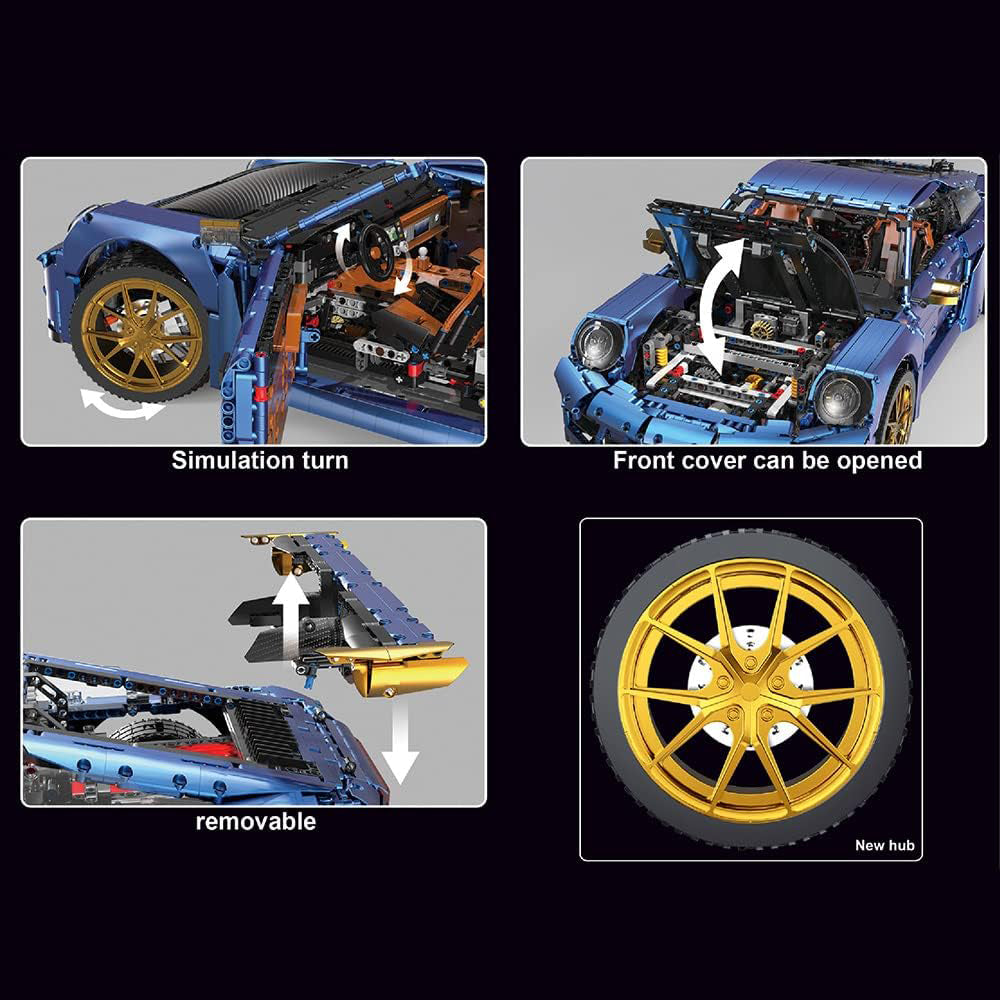 Technik Auto Porsche 911 Limitierte Auflage, 5500+ Teile Technic Auto Ferngesteuert, Technik Supersportwagen 1:6 Modell Bausatz Kompatibel mit Lego Technik Auto
