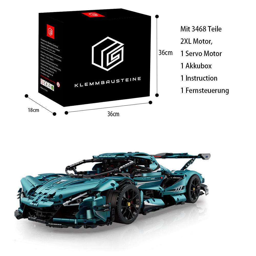 Technik Auto für Apollo IE V12, 3468+ Teile Technic Auto Ferngesteuert, Technik Supersportwagen Modell Bausatz Kompatibel mit Lego Technik Auto