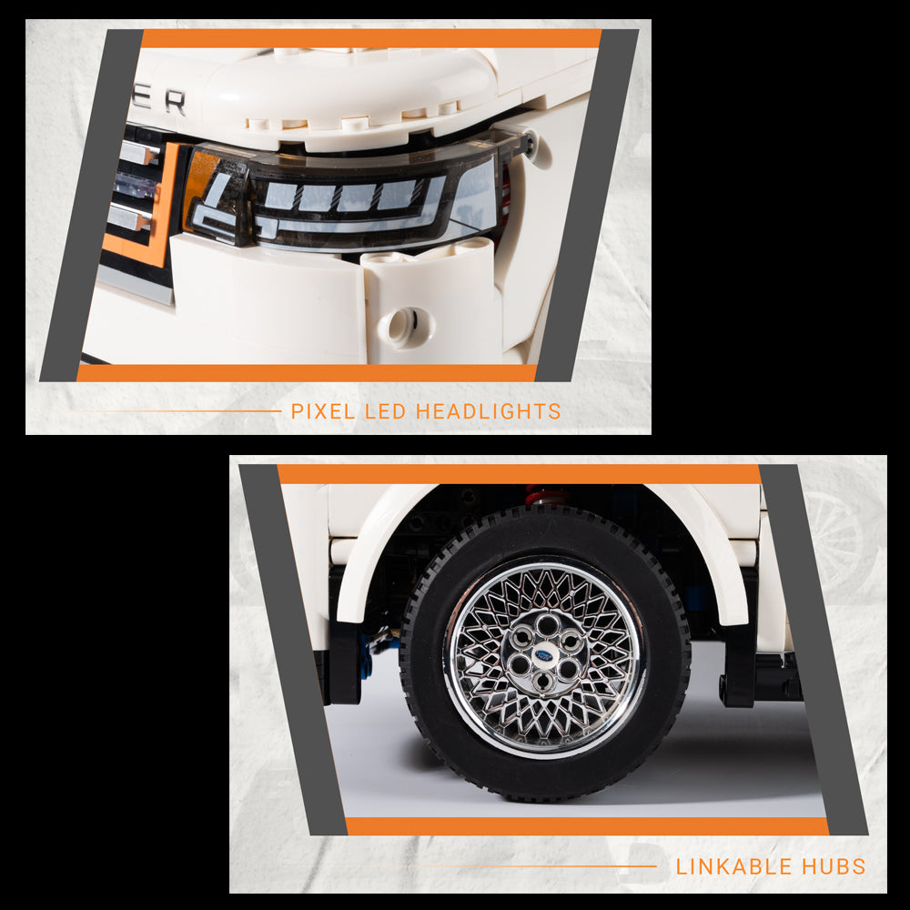 Technik Auto für Land Rover Range Rover, 3180 Teile Technik Auto Ferngesteuert, Technik SUV mit Motoren, Akku/Empfänger Bauset Kompatibel mit Lego Technik