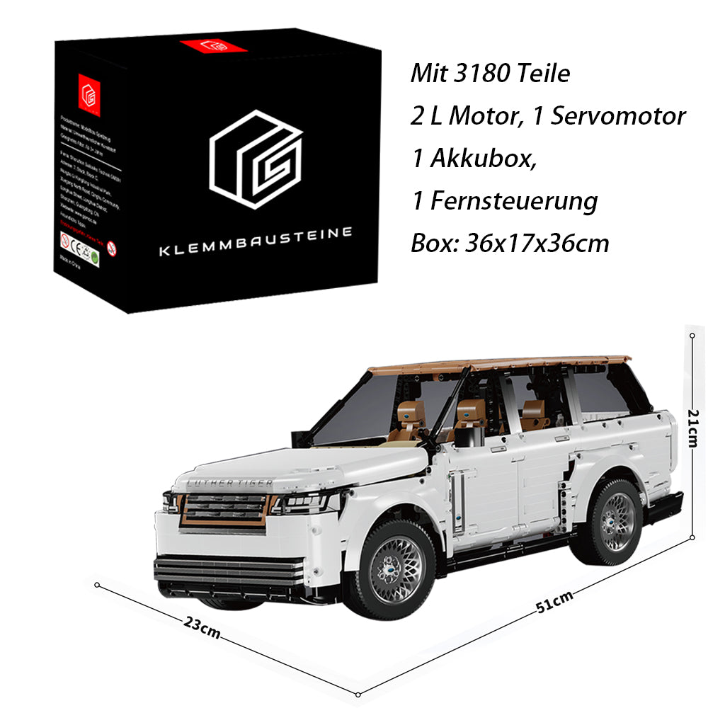 Technik Auto für Land Rover Range Rover, 3180 Teile Technik Auto Ferngesteuert, Technik SUV mit Motoren, Akku/Empfänger Bauset Kompatibel mit Lego Technik