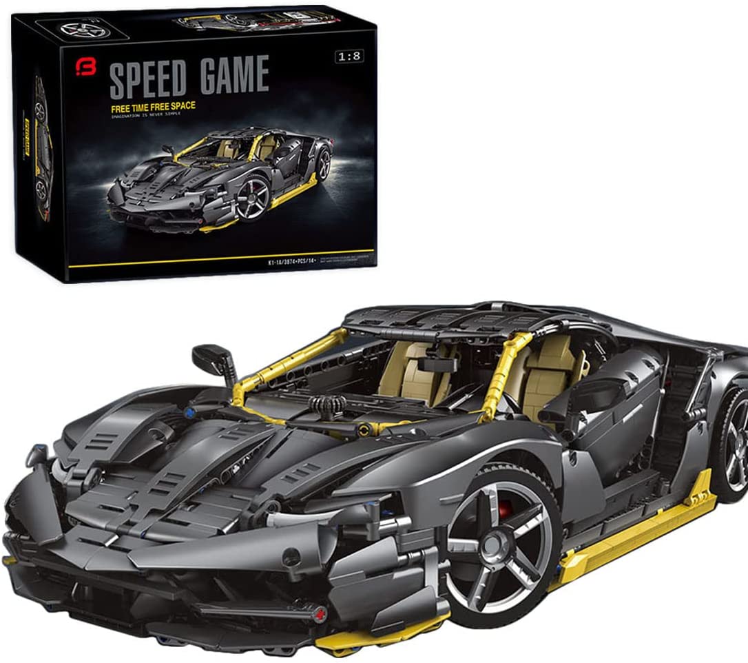 Technic Lamborghini Centenario, 3874 Klemmbausteine 1:8 Sportwagen Modell Technik Bausteine Kompatibel mit Lego Technik