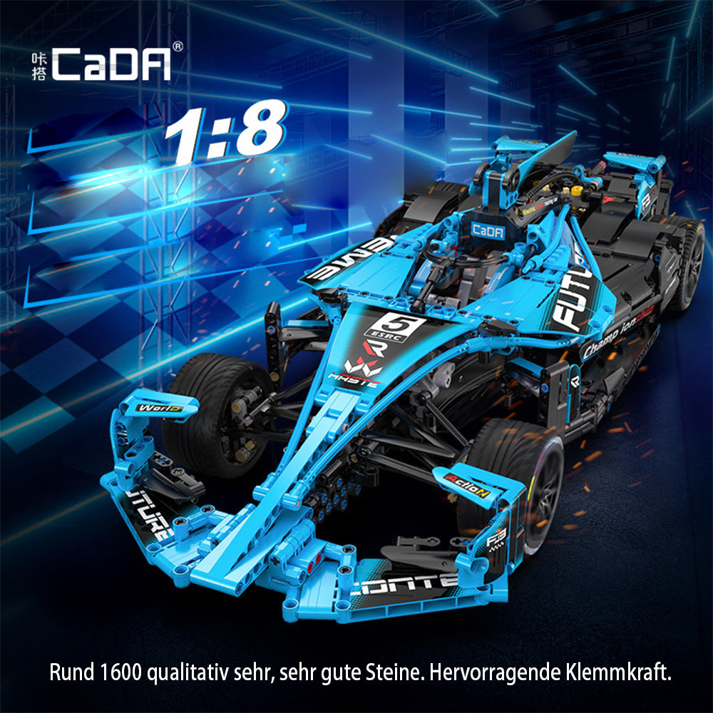 CADA C64004W Formula Racing, Technik Rennauto, Technik Auto, Maßstab 1: 8 Modell, 1667 Teile C64004 Bausatz, Mit Originalverpackung