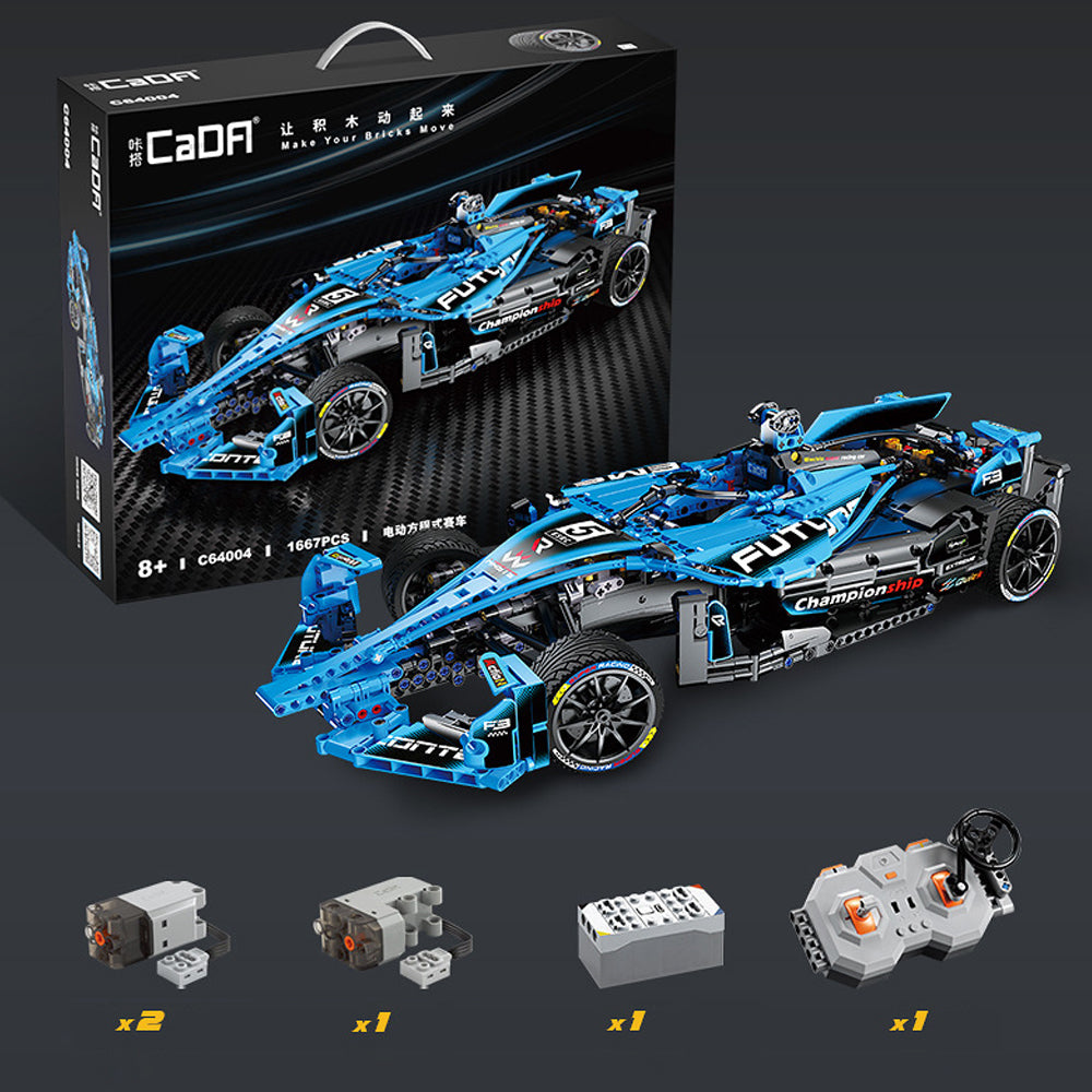 CADA C64004W Formula Racing, Technik Rennauto, Technik Auto, Maßstab 1: 8 Modell, 1667 Teile C64004 Bausatz, Mit Originalverpackung