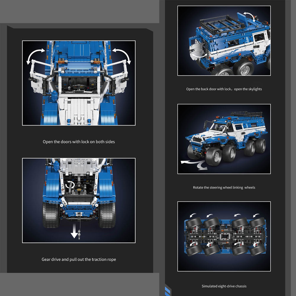 Technik 8X8 Geländewagen Ferngesteuert, Technik 13089 Offroader Modell mit 8 Motoren, 3062 Teile Technik Off Road Klemmbausteine Bausatz fur LEGO Technik