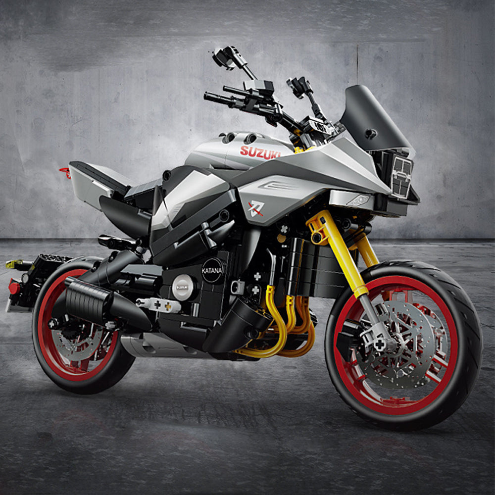 Technik Motorrad Bausatz für SUZUKI TAKANA 2022, 1:6 Groß Technik Motorrad ModeIIbausatz, 1104 Klemmbausteine Technik Motorrad Bausteinsatz für Kinder Erwachsene