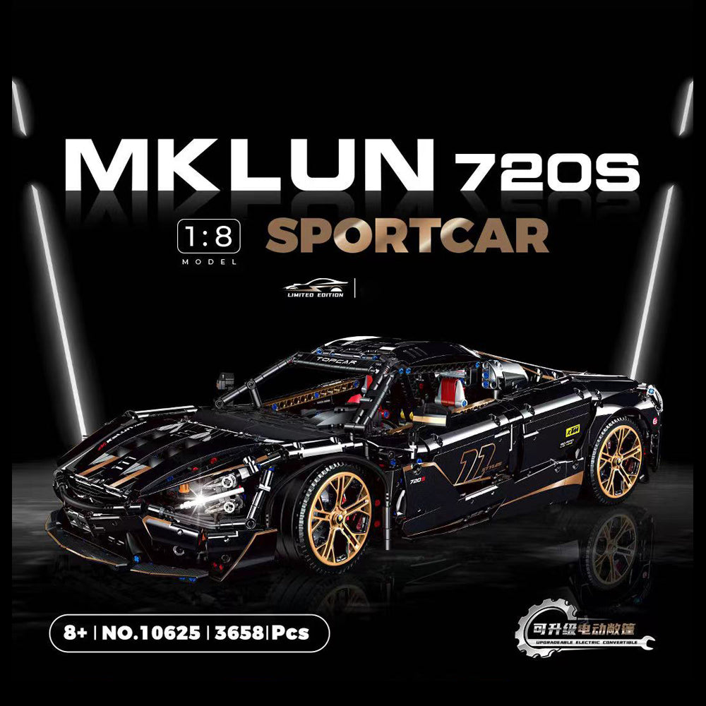 Technik Auto für McLaren 720S Modell, 3650+ Teile Technik Auto Technik Sportwagen, 1:8 Groß MOC Technik Auto Modell Bauset Kompatibel mit Technik Auto, G-10625