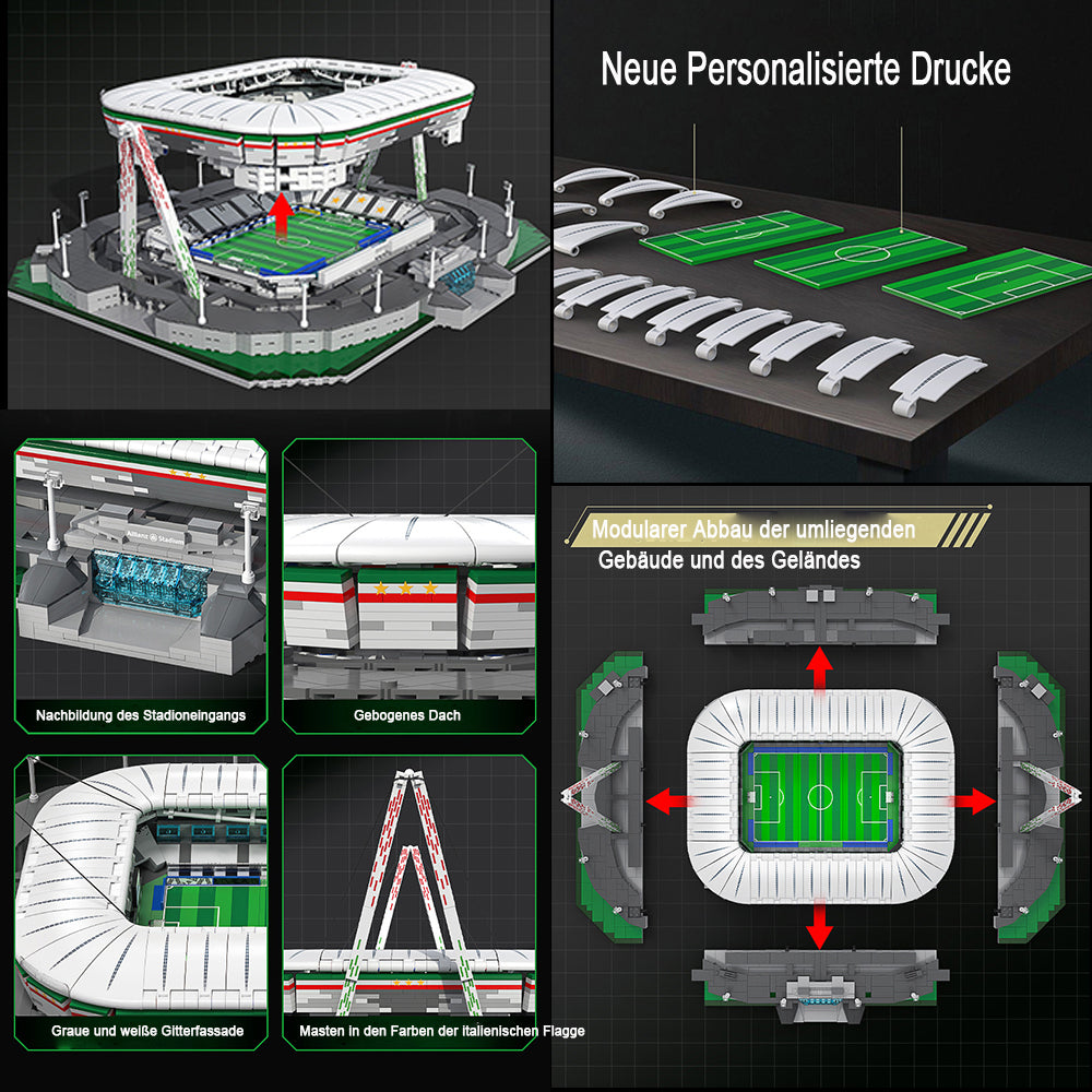 CADA C66021 Juventus Football Club- Allianz Arena Modell mit LEDs, 3638 Teile