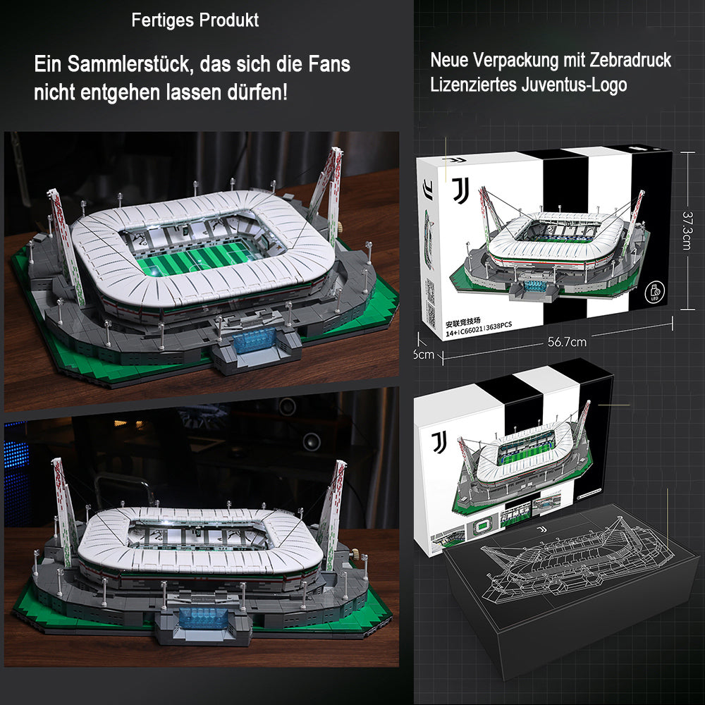 CADA C66021 Juventus Football Club- Allianz Arena Modell mit LEDs, 3638 Teile