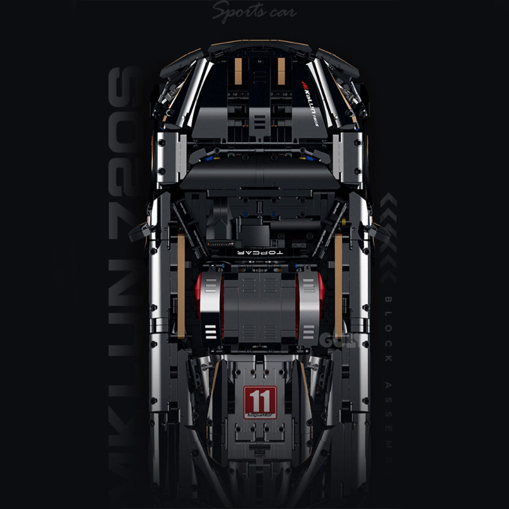 Technik Auto für McLaren 720S Modell, 3650+ Teile Technik Auto Technik Sportwagen, 1:8 Groß MOC Technik Auto Modell Bauset Kompatibel mit Technik Auto, G-10625
