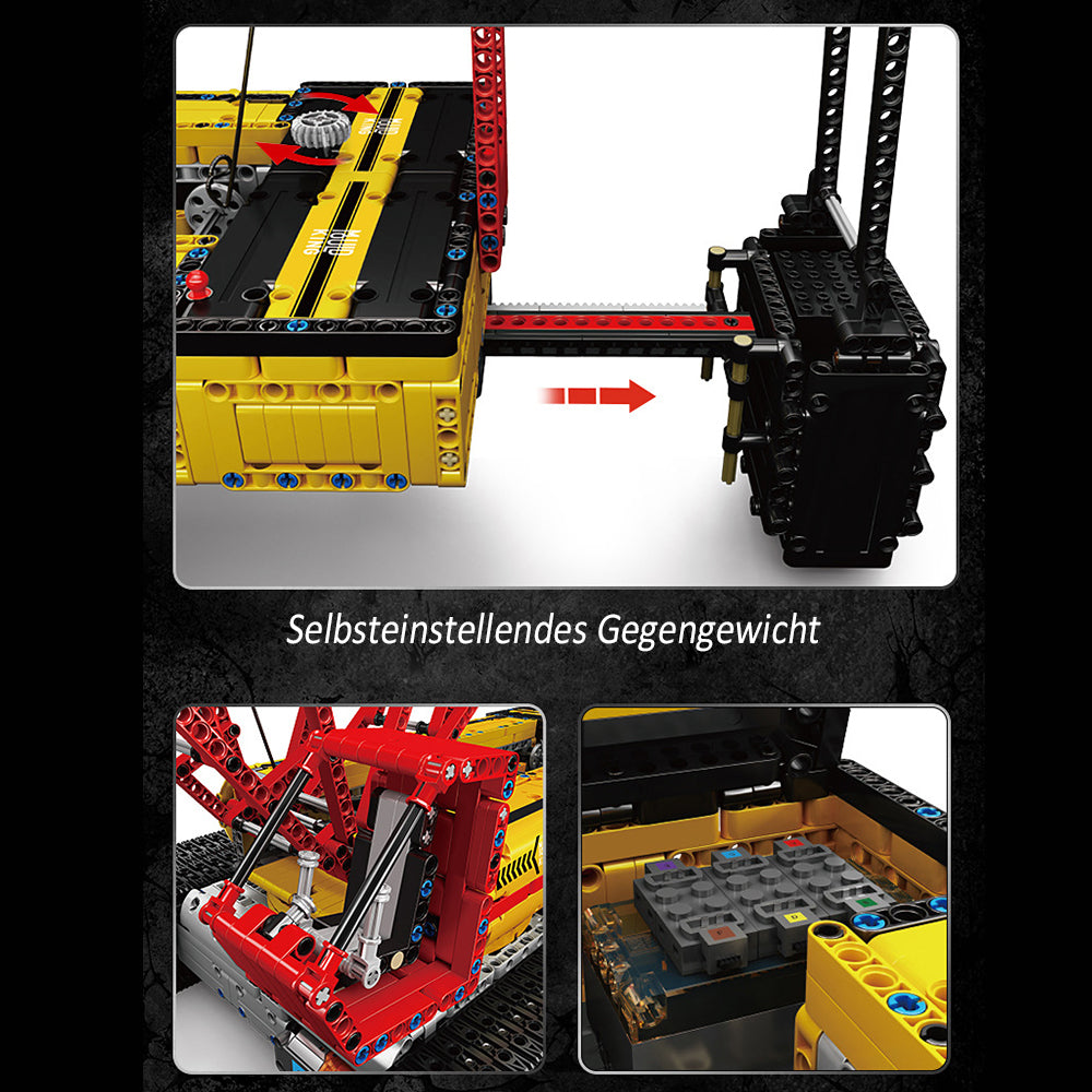 Technik LKW mit Anhänger, Iiebherr Kran, 8796 Teile Bagger Technik Anhänger, 8894 Teile Technic LKW mit Anhänger, 188cm Kran Modellbau Bauset Custom Bausteine Kompatibel mit Lego Technik