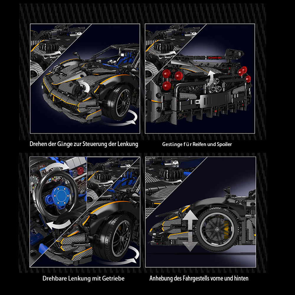 Technik Auto für Pagani Huayra Supercar, 4800+ Teile Technik Auto Klassischer Supercar, Technik Auto Bausatz Kompatibel mit Lego Technik Supercar