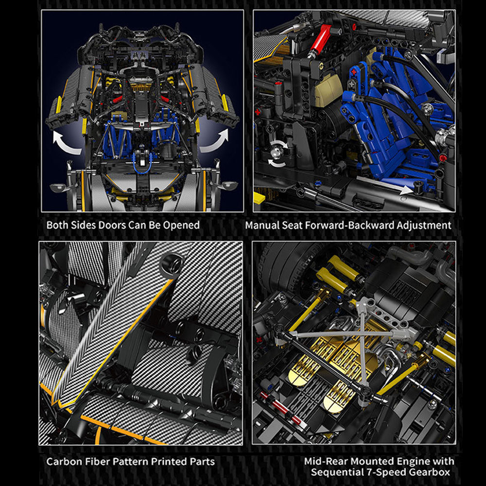 Technik Auto für Pagani Huayra Supercar, 4800+ Teile Technik Auto Klassischer Supercar, Technik Auto Bausatz Kompatibel mit Lego Technik Supercar