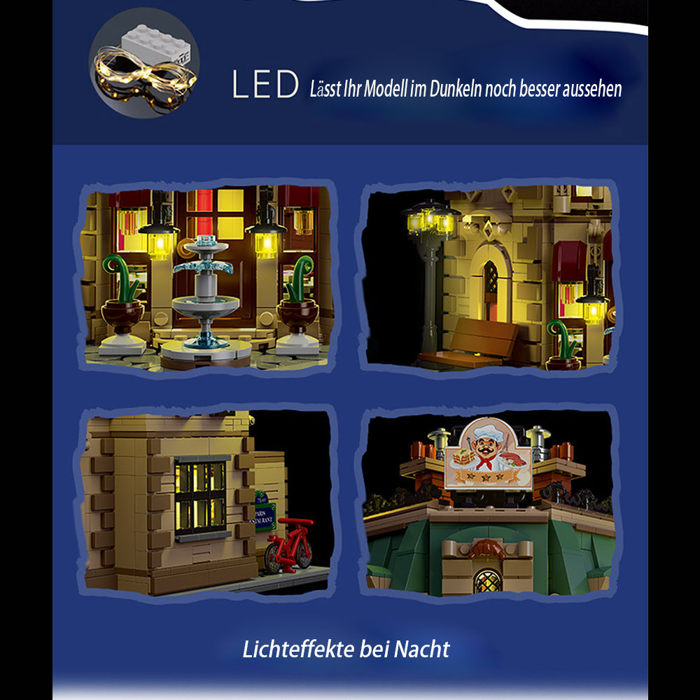 Architecture 10212, Paris Restaurant Modell, 3104 Teile Paris Restaurant Groß MOC Paris Restaurant Modellbau Kompatibel mit Lego Architecture Modell