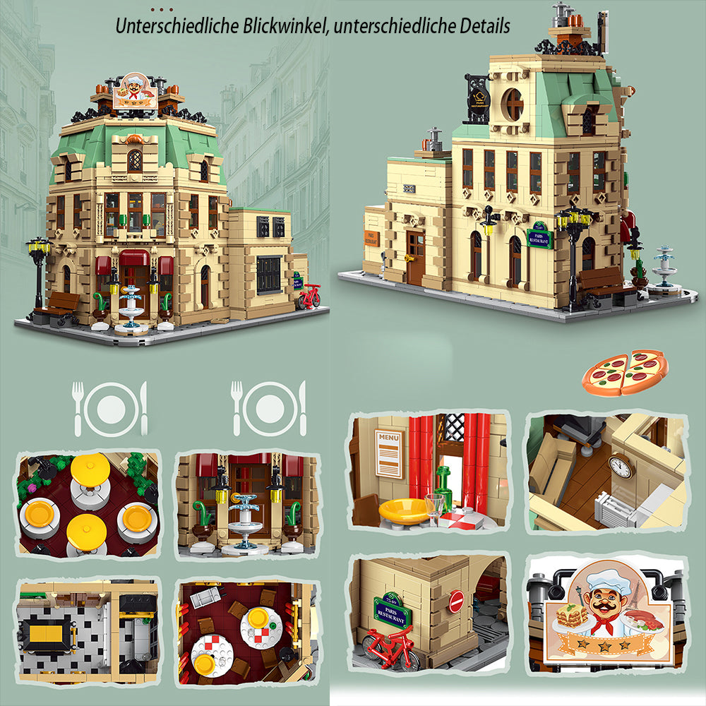Architecture 10212, Paris Restaurant Modell, 3104 Teile Paris Restaurant Groß MOC Paris Restaurant Modellbau Kompatibel mit Lego Architecture Modell