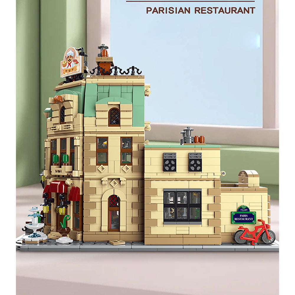 Architecture 10212, Paris Restaurant Modell, 3104 Teile Paris Restaurant Groß MOC Paris Restaurant Modellbau Kompatibel mit Lego Architecture Modell
