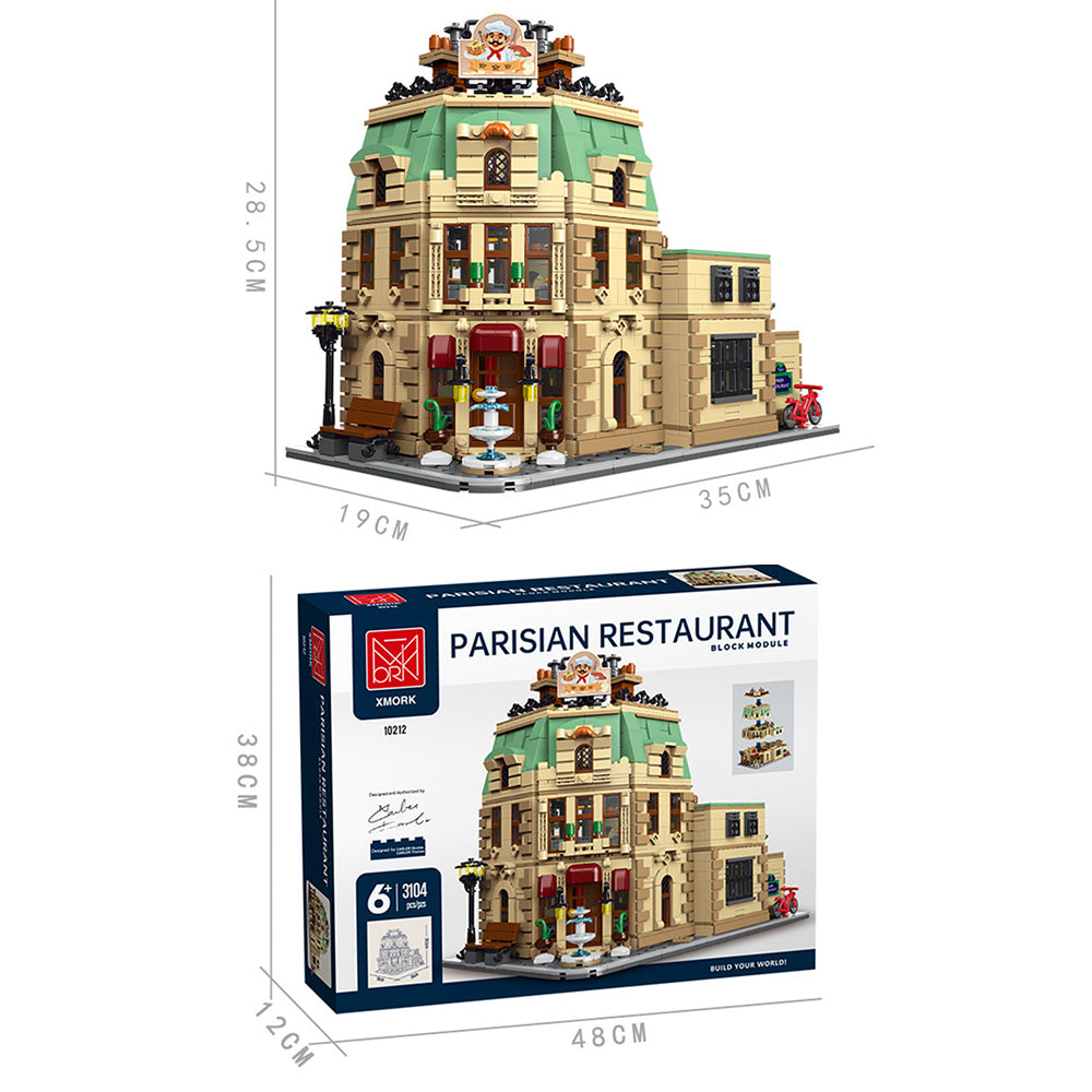 Architecture 10212, Paris Restaurant Modell, 3104 Teile Paris Restaurant Groß MOC Paris Restaurant Modellbau Kompatibel mit Lego Architecture Modell
