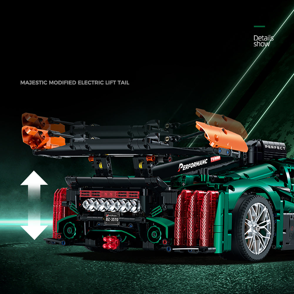 Technik Auto für Peugeot 9X8 Hypercar, 3740+ Teile Technik Auto Ferngesteuert Auto mit Ieds Sportwagen Modellbau Custom Bausteine Kompatibel mit Lego Technik Auto