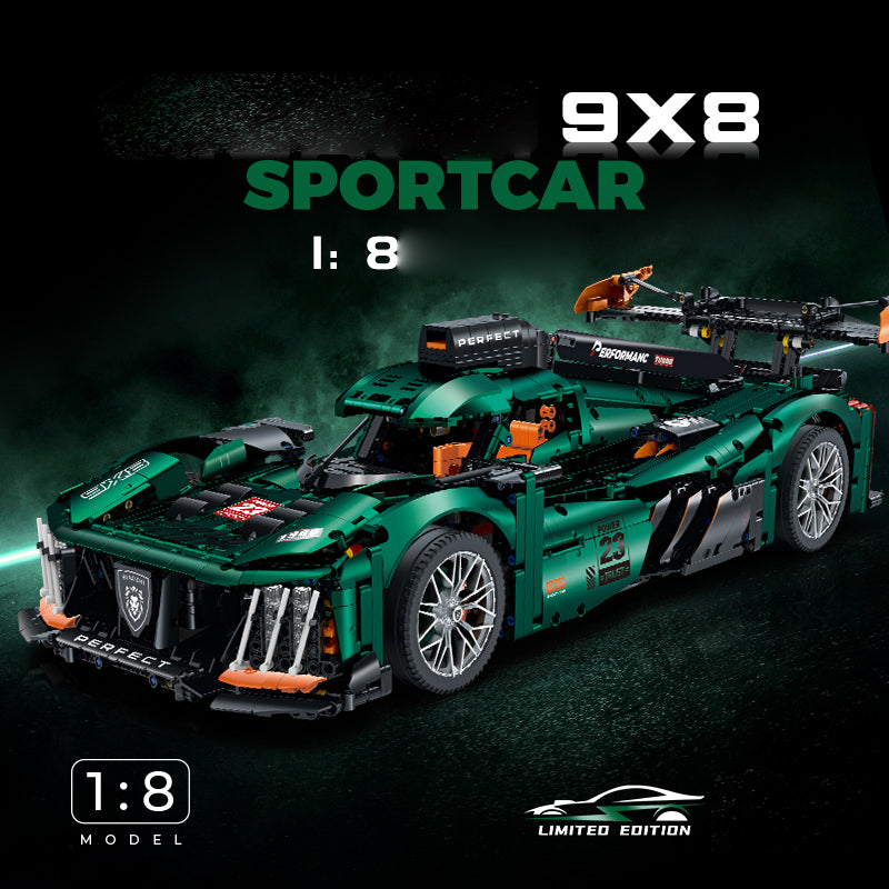 Technik Auto für Peugeot 9X8 Hypercar, 3740+ Teile Technik Auto Ferngesteuert Auto mit Ieds Sportwagen Modellbau Custom Bausteine Kompatibel mit Lego Technik Auto