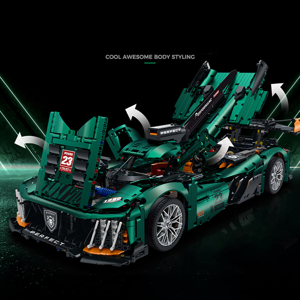 Technik Auto für Peugeot 9X8 Hypercar, 3740+ Teile Technik Auto Ferngesteuert Auto mit Ieds Sportwagen Modellbau Custom Bausteine Kompatibel mit Lego Technik Auto