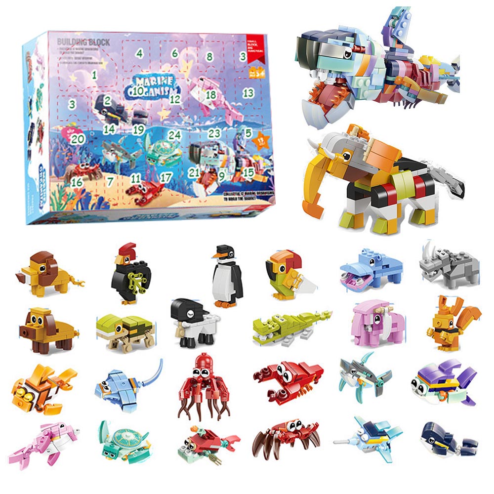 Adventskalender 2024 für lego Adventskalender, 24 Tage Bausatz, 24 Modell Set, Adventskalender Deko, Adventskalender Kinder, Weihnachten Countdown Kalender für Kinder