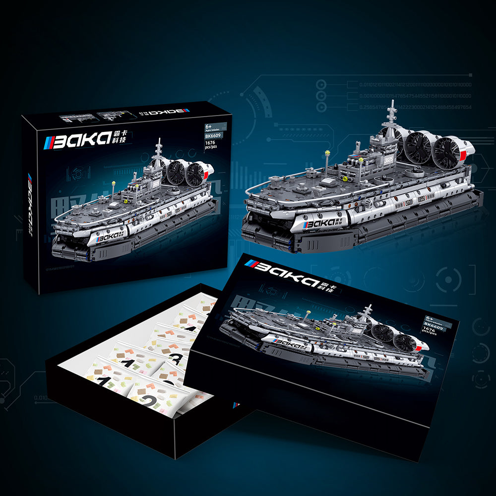 Technik Luftkissenboot Technik Luftkissenfahrzeug, BK6609 Schiff Modell Klemmbausteine Bauset Kompatibel mit Lego Technik